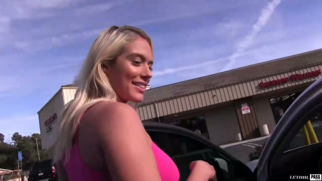 Juggy Tanned Blondie Athena Palomino Masturbates In The Car And Gets Laid Indoor Com