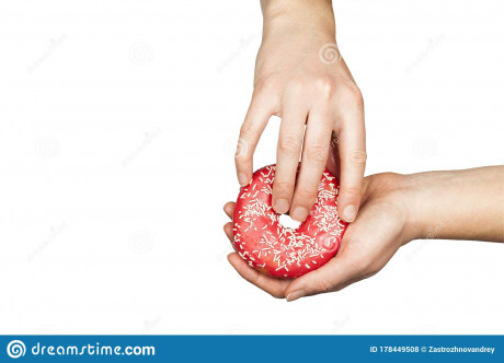 Female Hands And A Donut On A White Background As A Symbol Of Masturbation And Foreplay Prelude Before Sex Touch The Clitoris Stock Photo Image Of Passion